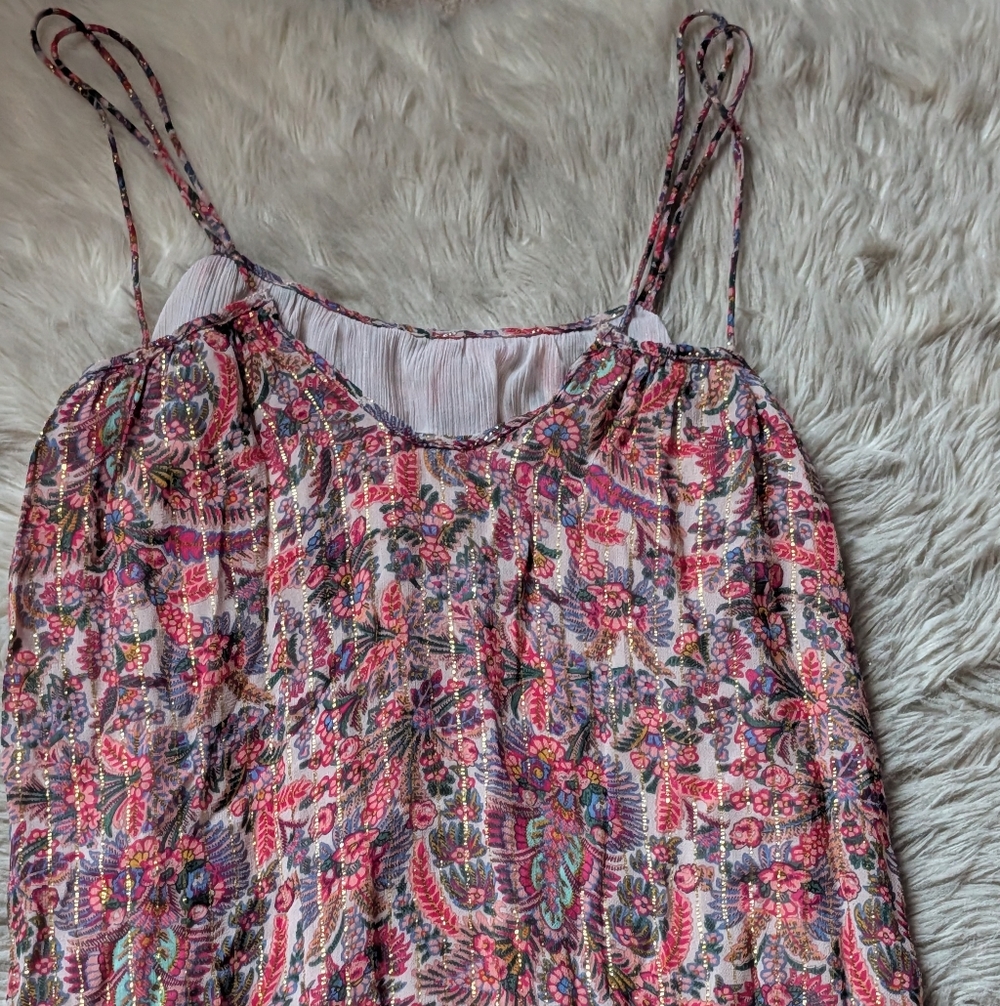 Natural Life Pink Paisley Metallic Sleeveless Dress - Picture 12 of 13